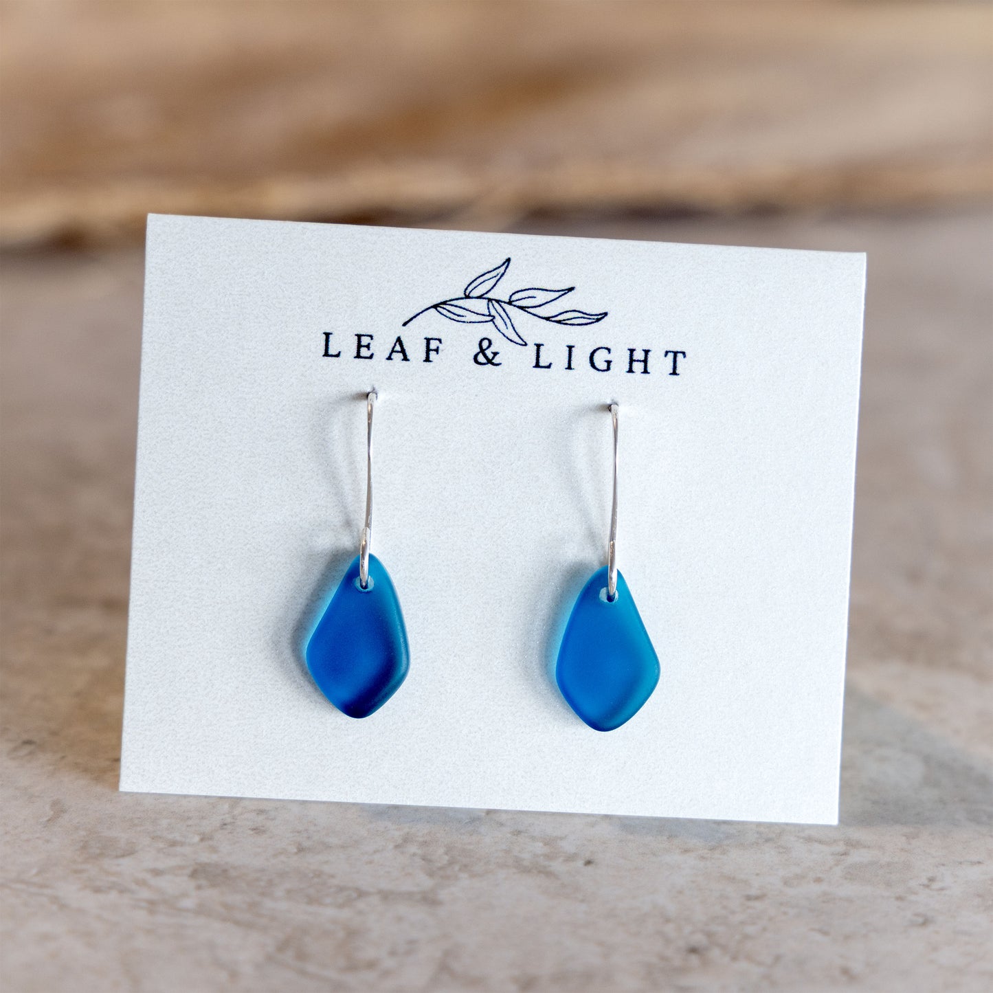 TEAL COASTAL GLASS DROP EARRINGS | STERLING SILVER