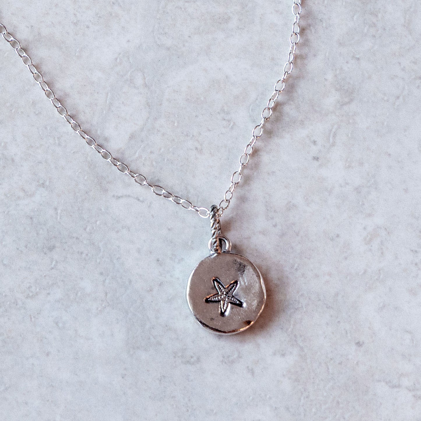 TINY STARFISH COASTAL CHARM NECKLACE | SILVER PLATED