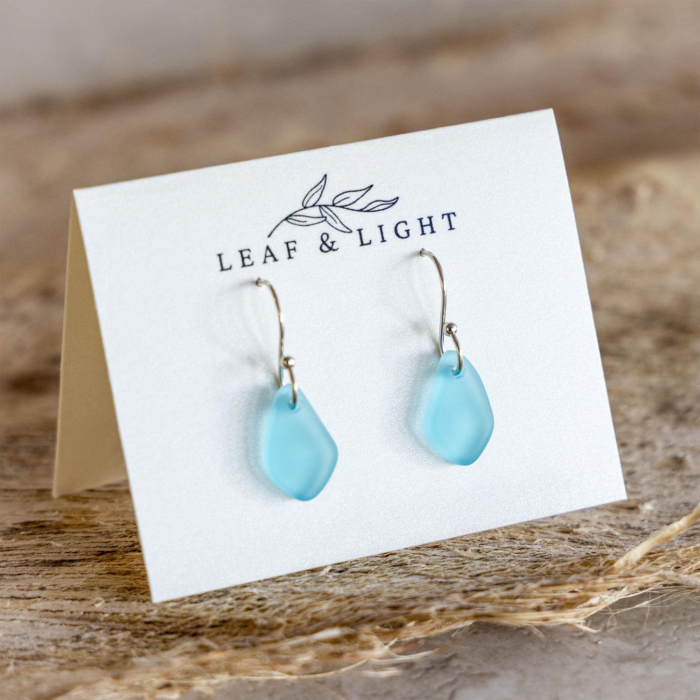 TURQUOISE COASTAL GLASS DROP EARRINGS | SILVER PLATED