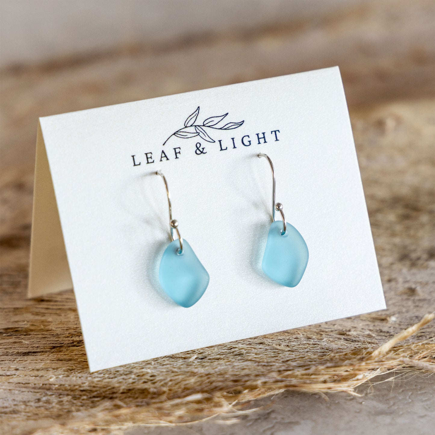 TURQUOISE COASTAL GLASS DROP EARRINGS | SILVER PLATED
