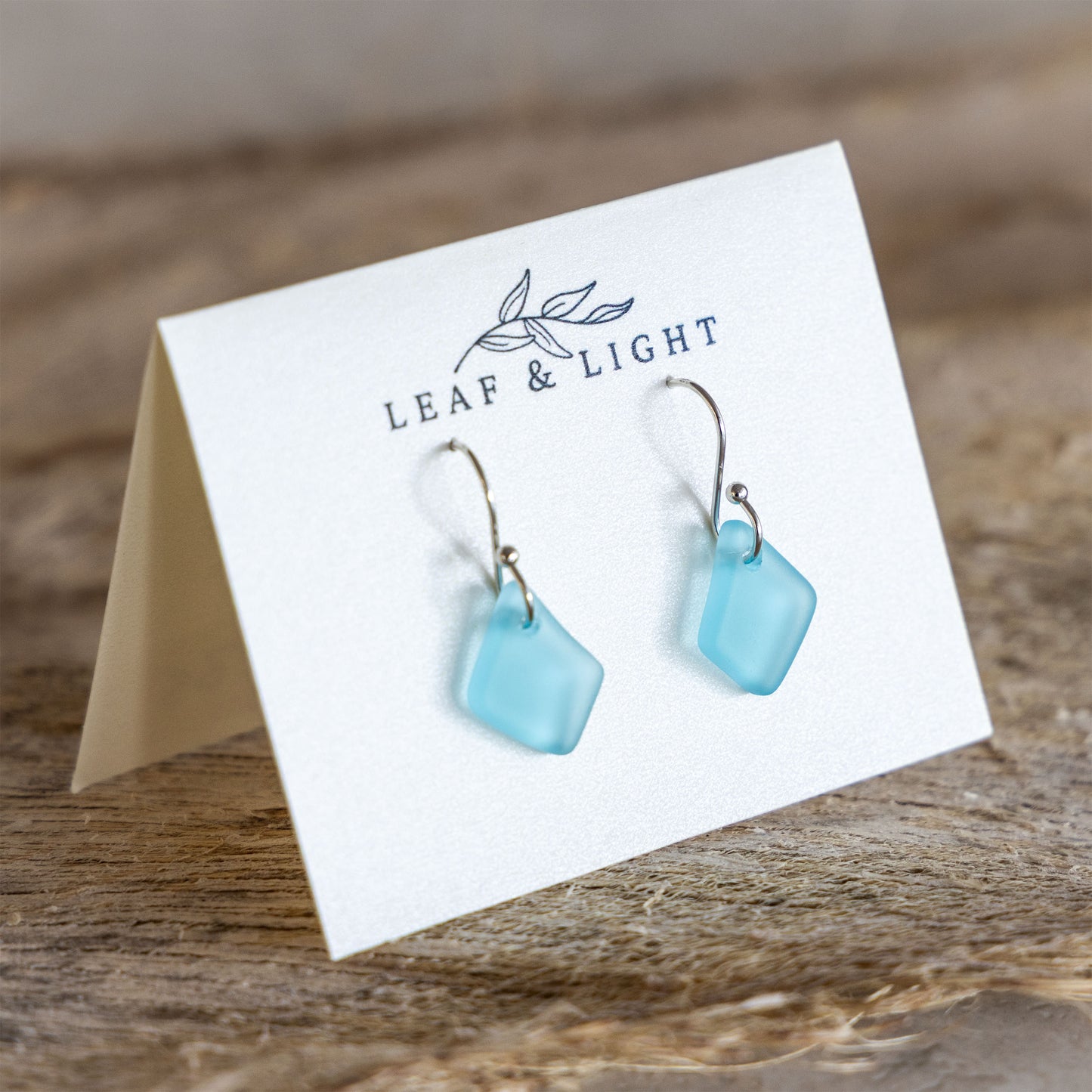TURQUOISE COASTAL GLASS DROP EARRINGS | SILVER PLATED