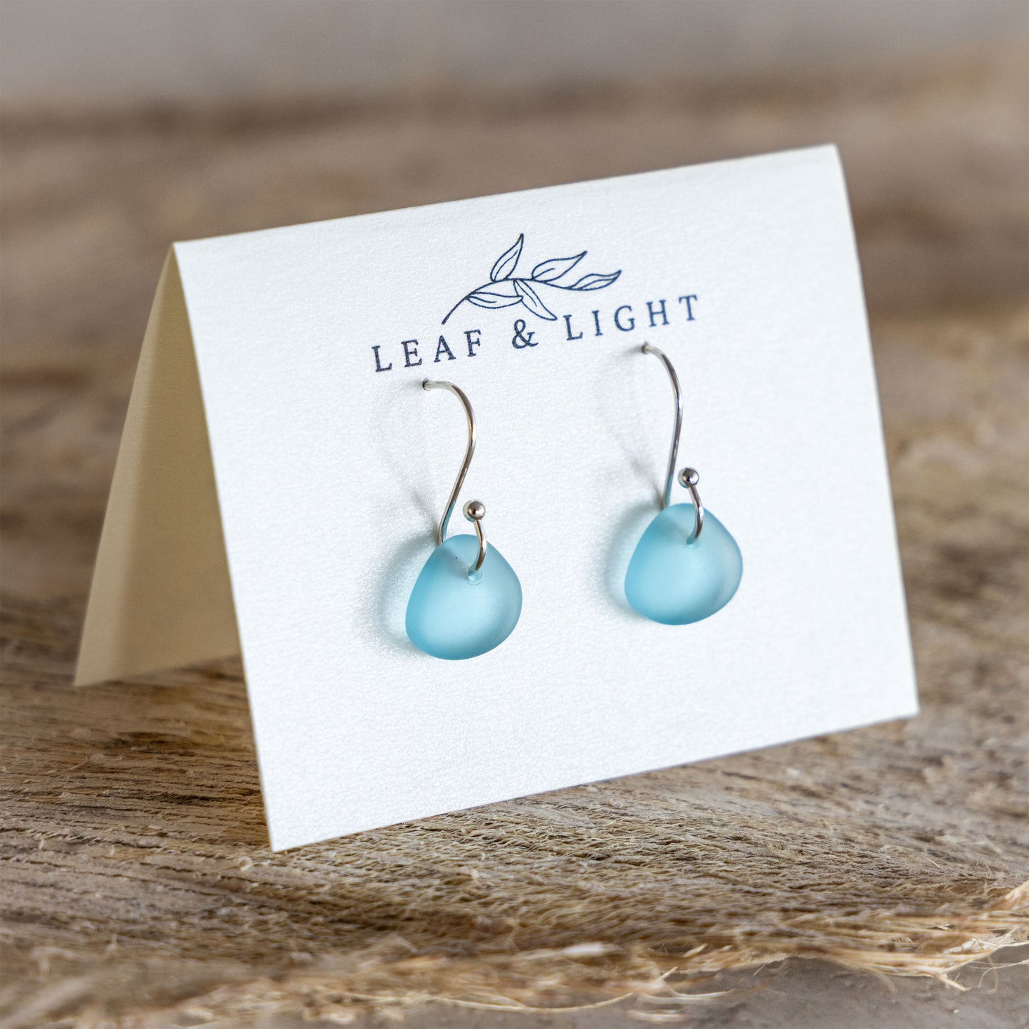 TURQUOISE COASTAL GLASS DROP EARRINGS | SILVER PLATED