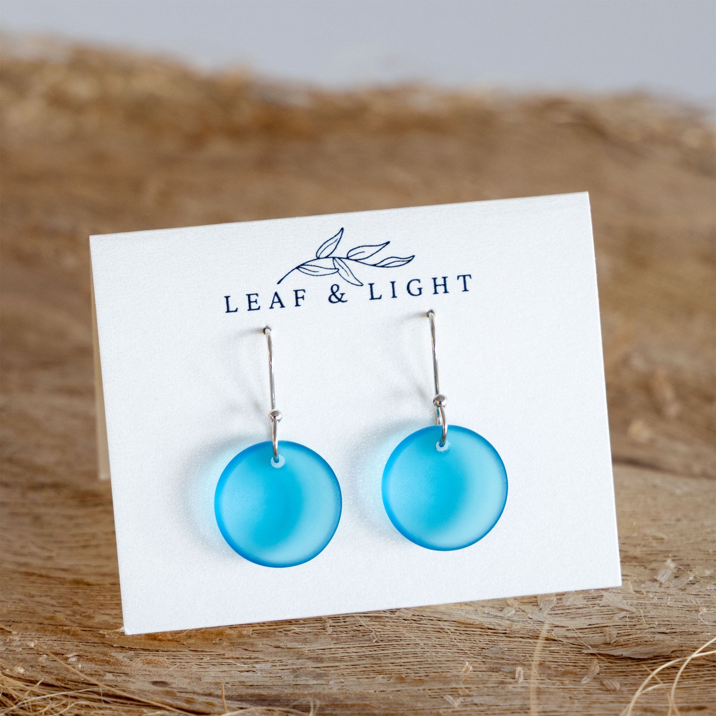 TURQUOISE CIRCLE COASTAL GLASS EARRINGS | SILVER PLATED