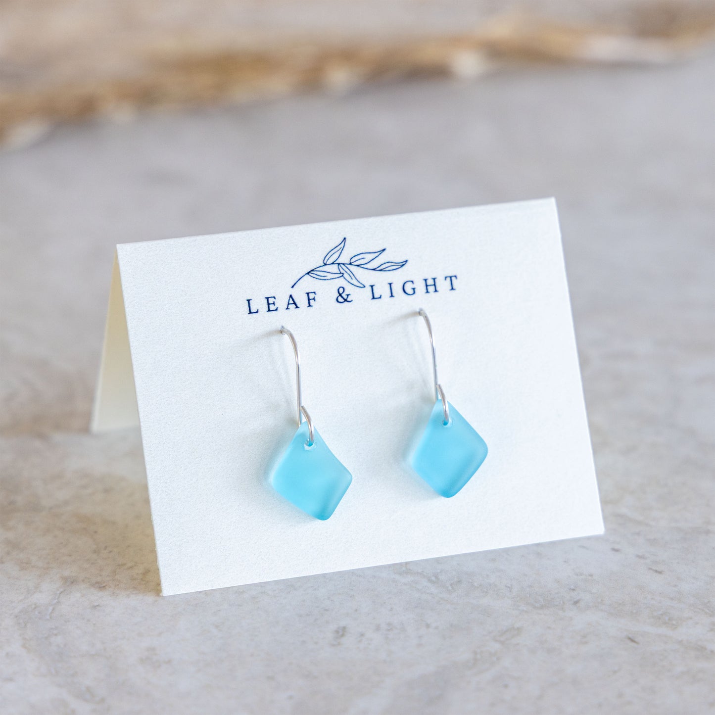 TURQUOISE COASTAL GLASS DROP EARRINGS | STERLING SILVER