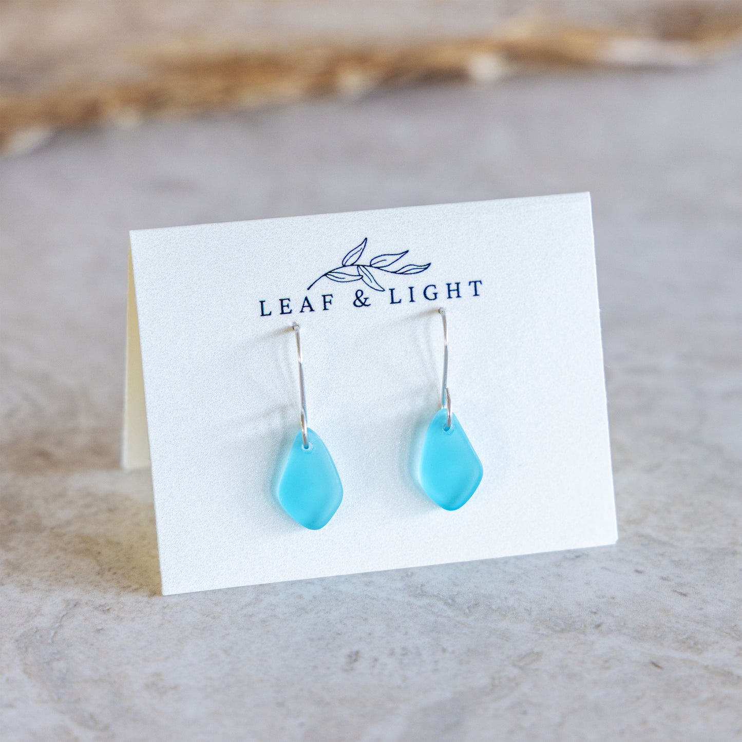 TURQUOISE COASTAL GLASS DROP EARRINGS | STERLING SILVER