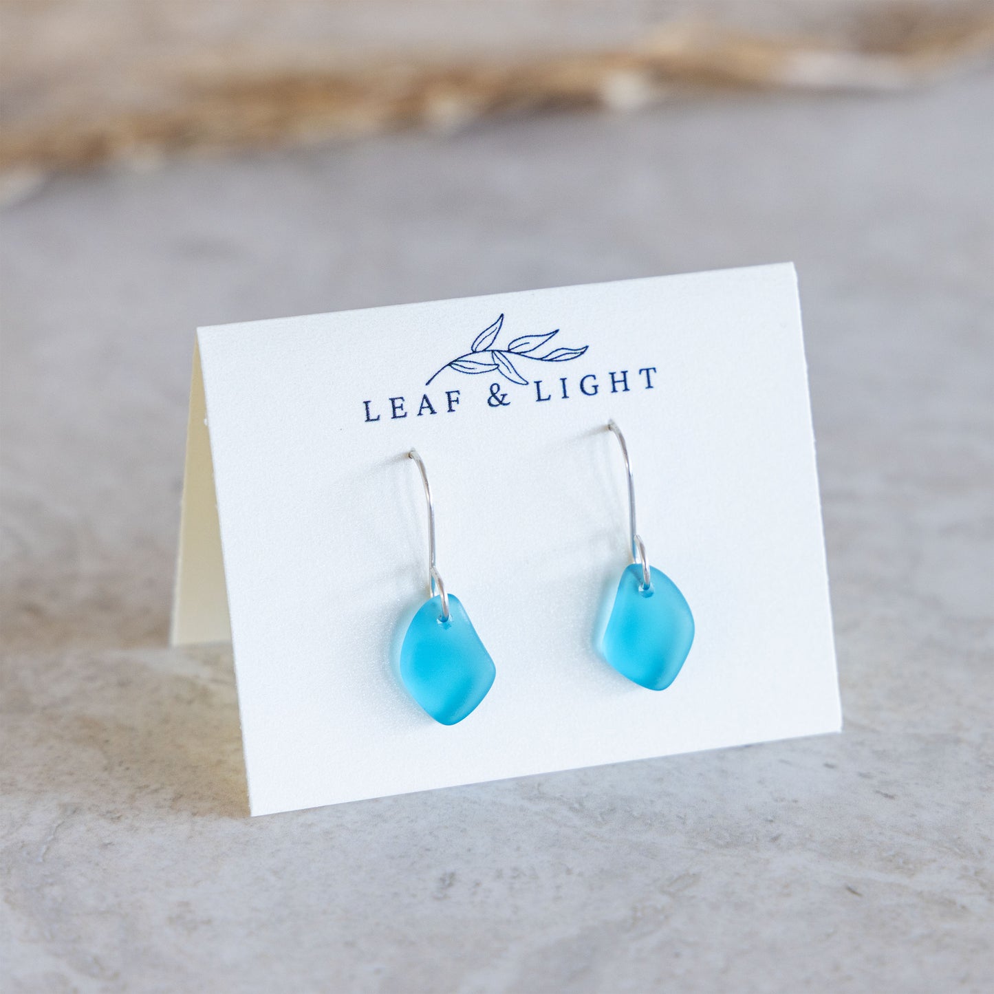 TURQUOISE COASTAL GLASS DROP EARRINGS | STERLING SILVER