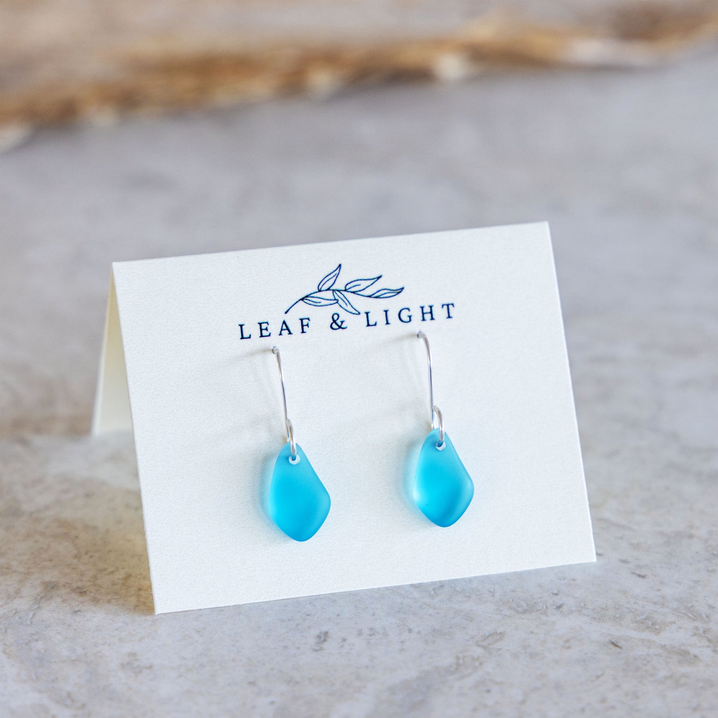 TURQUOISE COASTAL GLASS DROP EARRINGS | STERLING SILVER