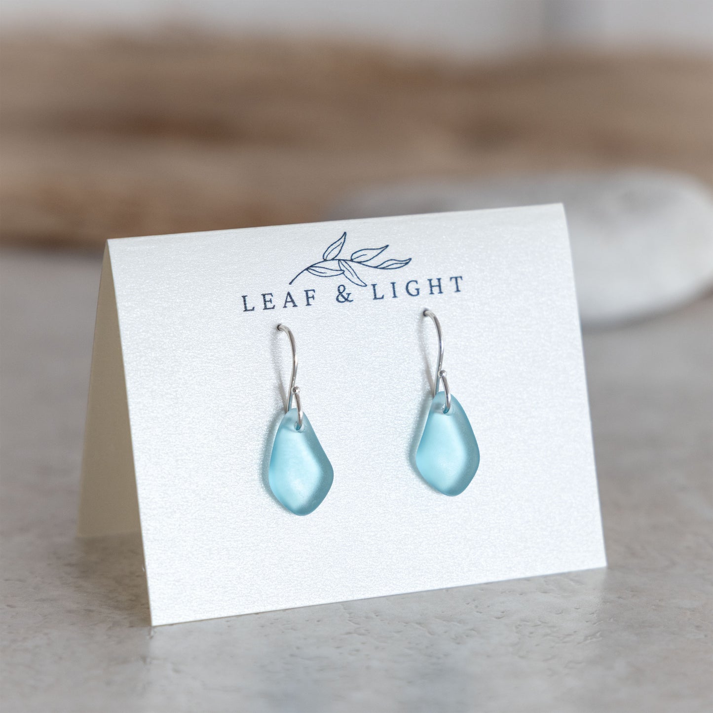TURQUOISE COASTAL GLASS DROP EARRINGS | STERLING SILVER
